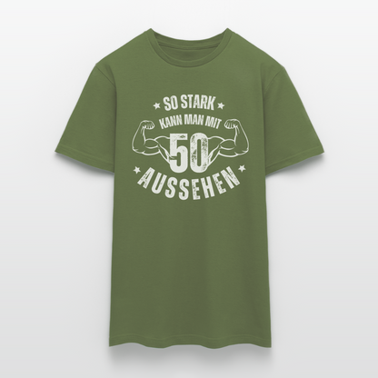 Männer T-Shirt "So stark kann man mit 50 aussehen" - Militärgrün
