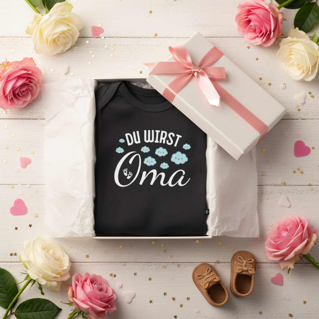 Baby Body "Du wirst Oma" - Schwarz