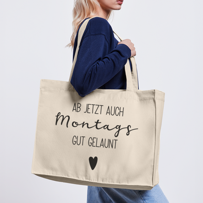 Einkaufstasche "Ab jetzt auch montags gut gelaunt" - Naturweiß