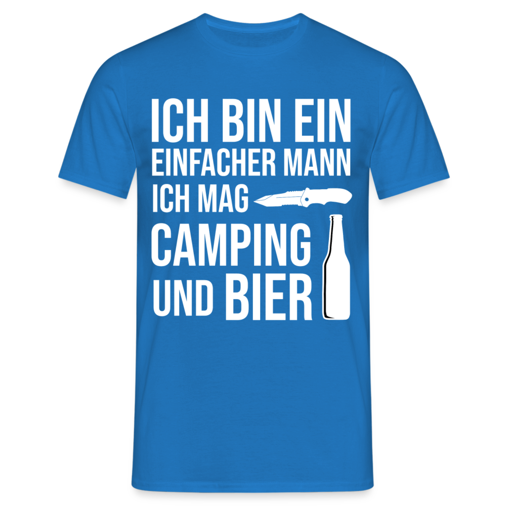 Männer T-Shirt "Ich bin ein einfacher Mann - Ich mag Camping und Bier" - Royalblau