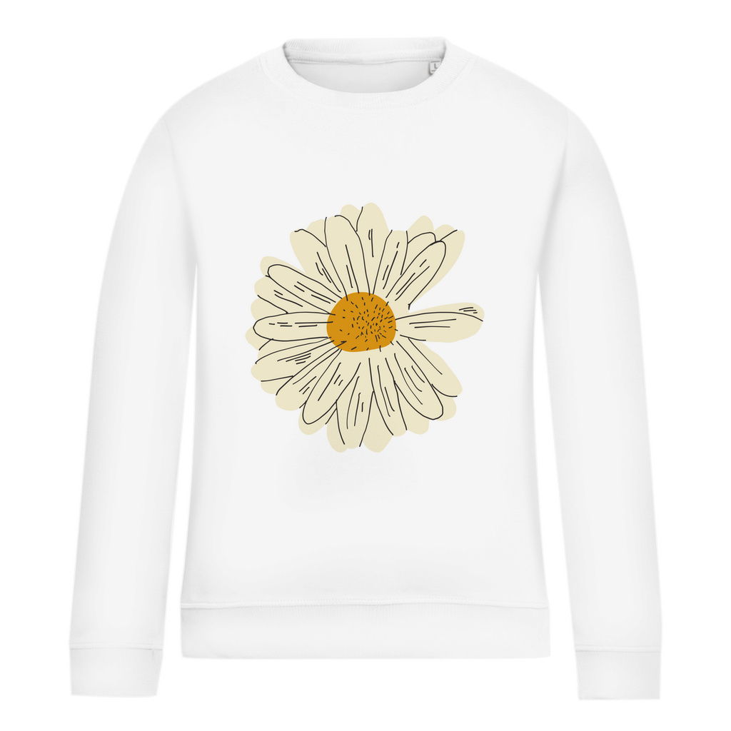 Damen Sweatshirt "Minimalistisches Gänseblümchen" weiß