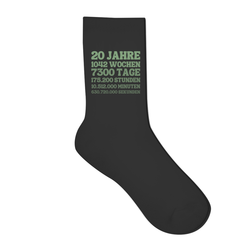 Socken "20 Jahre, 1042 Wochen, 7300 Tage"