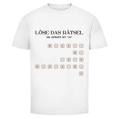 Herren T-Shirt "Willst du mich heiraten?" (Rätsel)