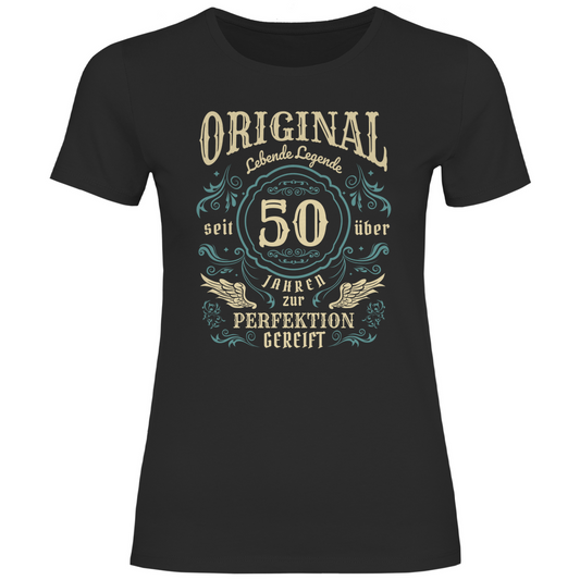 Damen T-Shirt "Lebende Legende seit 50 Jahren" schwarz