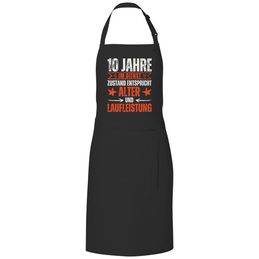 Grillschürze "10 Jahre im Dienst" schwarz