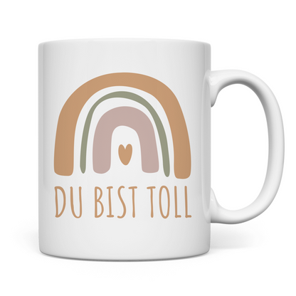 Tasse "Du bist toll" (Großer Regenbogen)