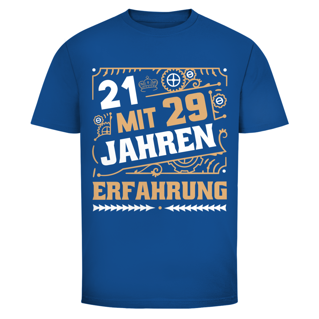 Herren T-Shirt "21 mit 29 Jahren Erfahrung" blau