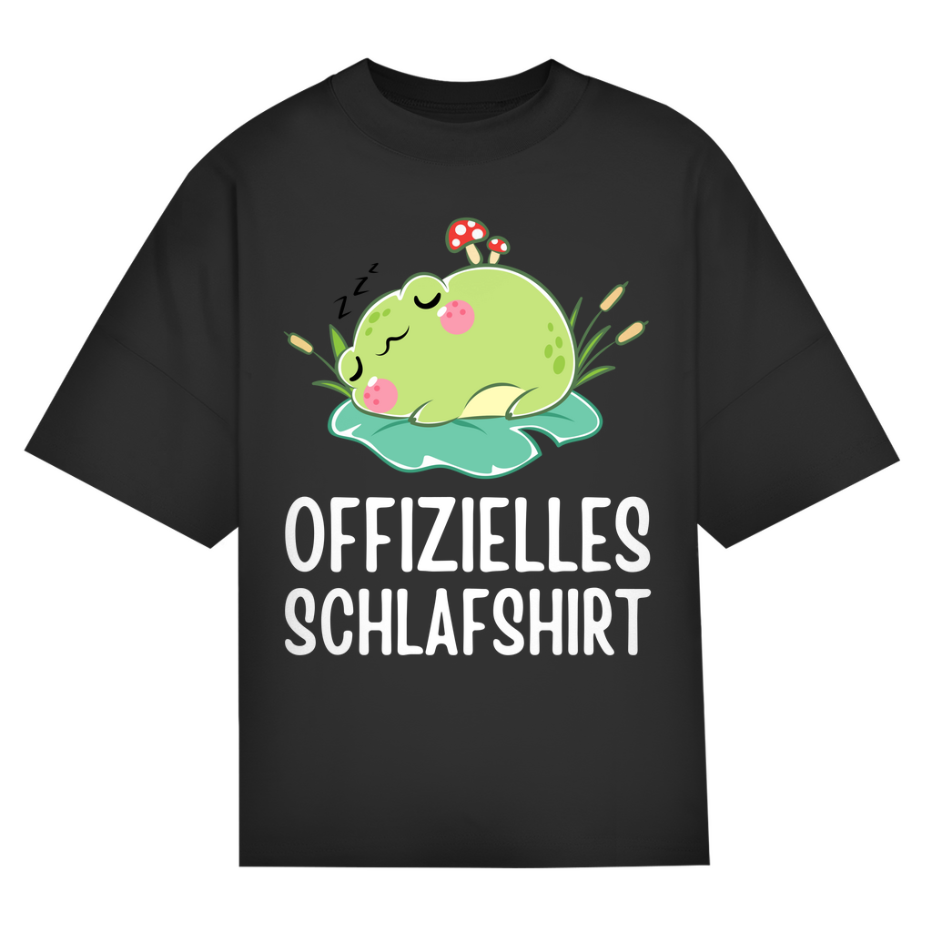 Oversize T-Shirt "Offizielles Schlafshirt" (Frosch-Motiv)