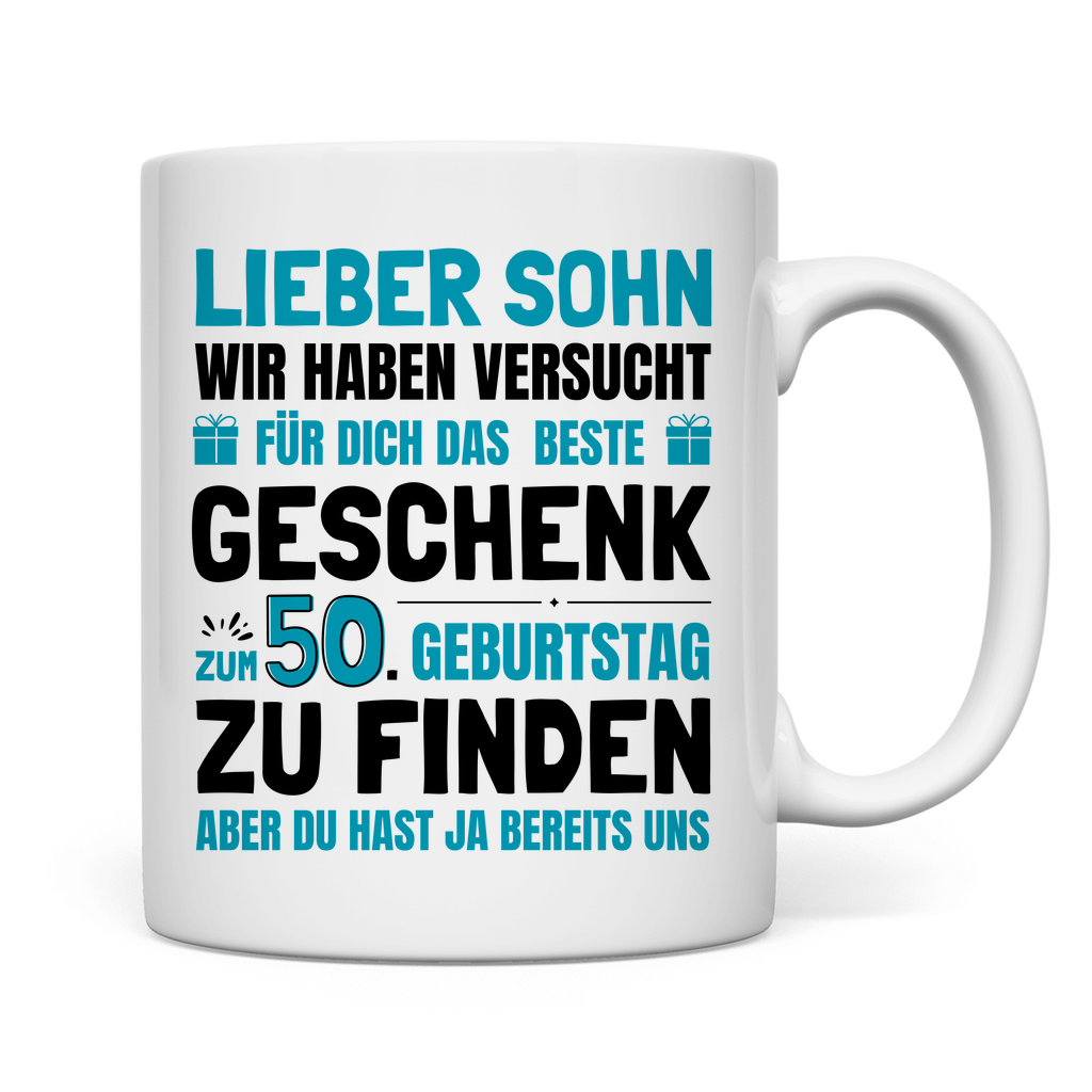 Tasse "Sohn - Bestes Geschenk zum 50. Geburtstag"