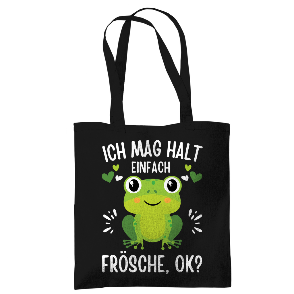 Tasche "Ich mag halt einfach Frösche, ok?" schwarz