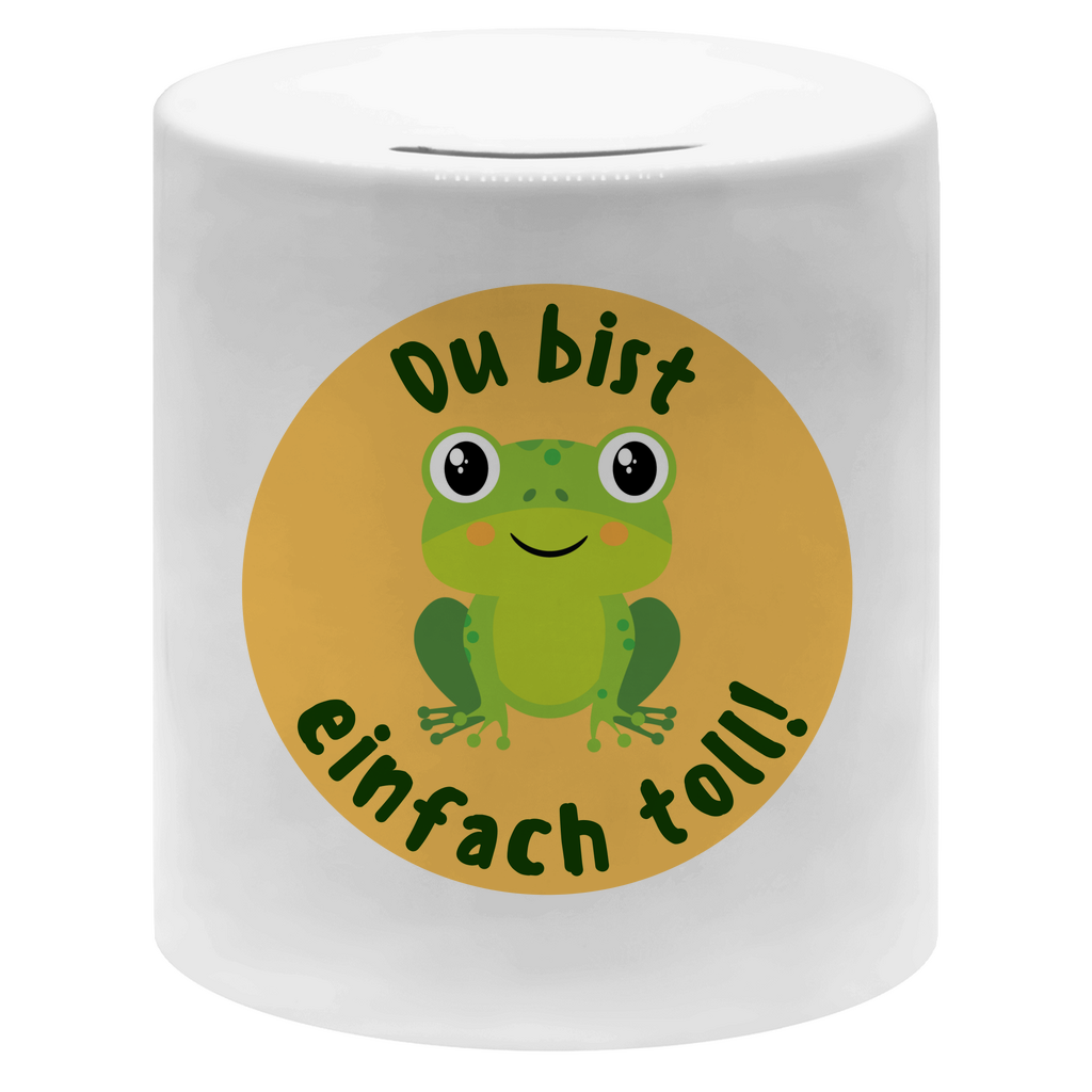 Spardose "Du bist einfach toll!" (Frosch-Motiv)