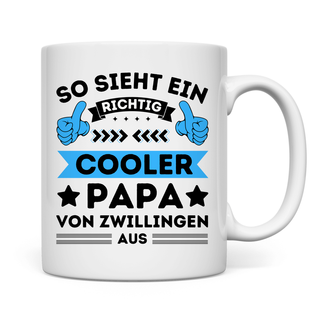 Tasse "So sieht ein richtig cooler Papa von Zwillingen aus"