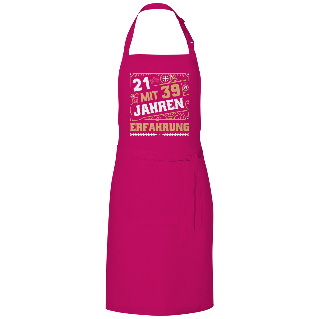 Grillschürze "21 mit 39 Jahren Erfahrung" pink