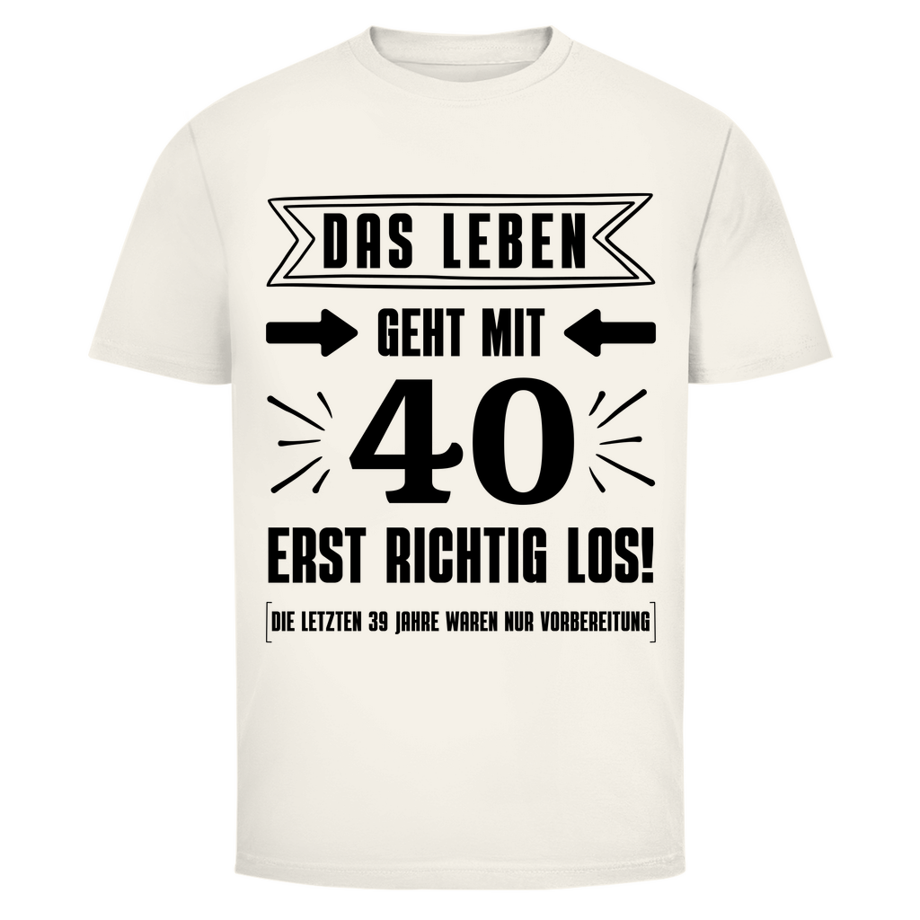 Herren T-Shirt "Das Leben geht mit 40 erst richtig los"