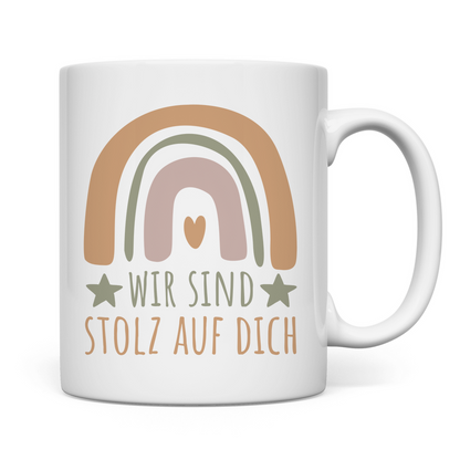 Tasse "Wir sind stolz auf dich" (Regenbogen)