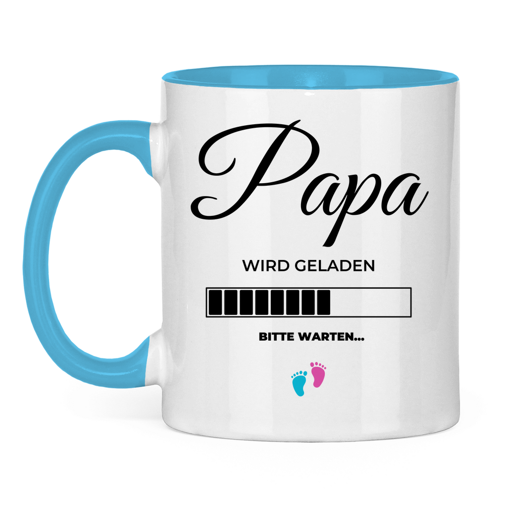 Tasse zweifarbig "Angehender Papa" Hellblau