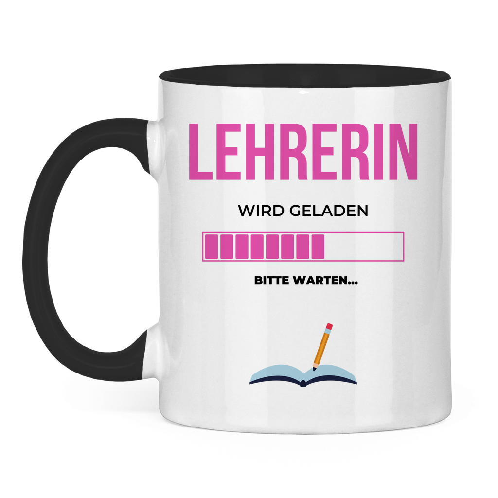 Tasse zweifarbig "Angehende Lehrerin" Schwarz