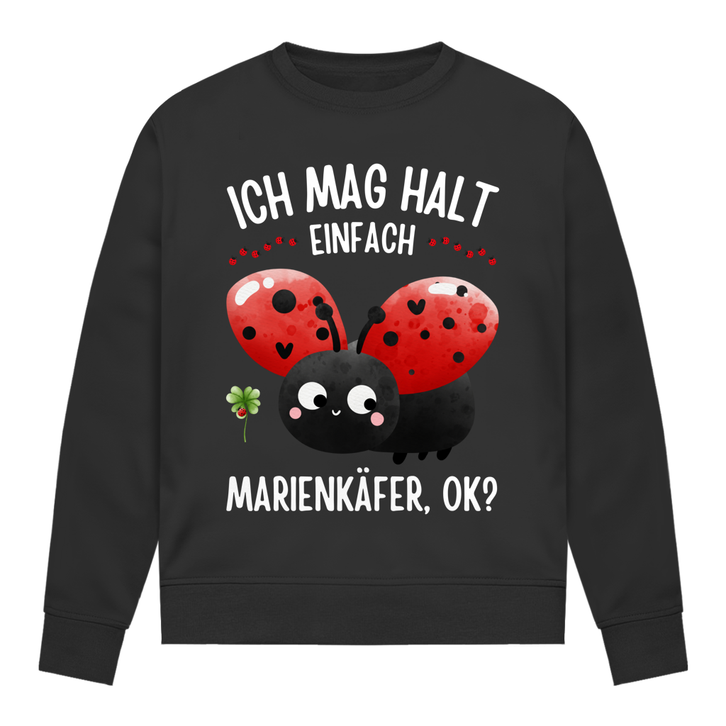 Marienkäfer Pullover Damen "Ich mag halt einfach Marienkäfer, ok?" schwarz