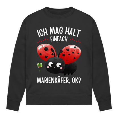 Marienkäfer Pullover Damen "Ich mag halt einfach Marienkäfer, ok?" schwarz
