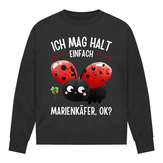 Marienkäfer Pullover Damen "Ich mag halt einfach Marienkäfer, ok?" schwarz