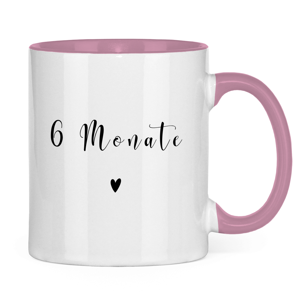 Tasse zweifarbig "6 Monate zusammen"