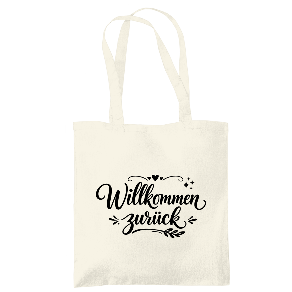 Tragetasche "Willkommen zurück" (Herzliches Design)