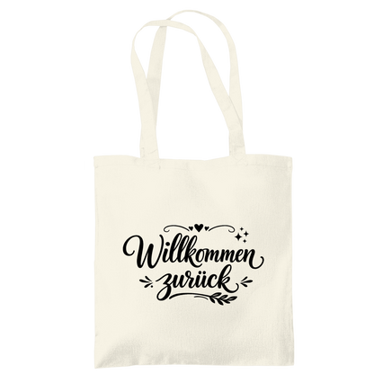 Tragetasche "Willkommen zurück" (Herzliches Design)