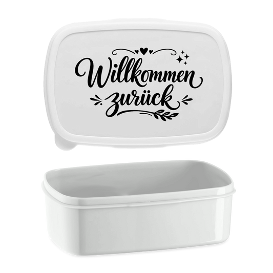 Lunchbox "Willkommen zurück" (Herzliches Design)