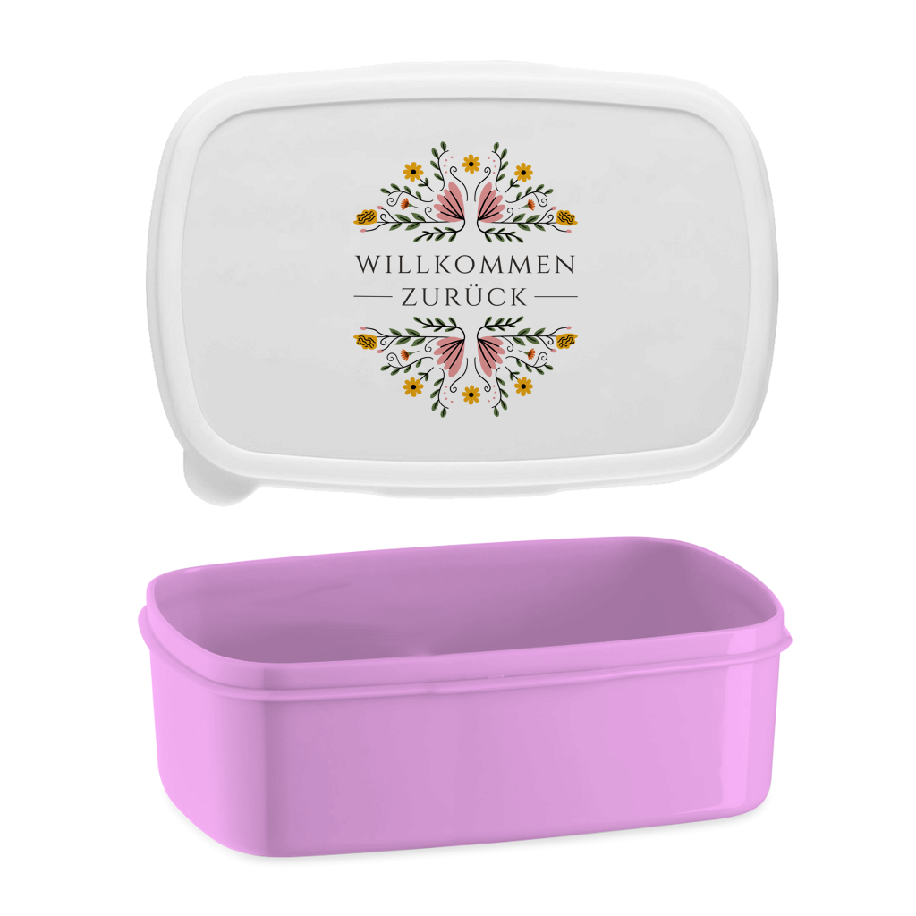 Lunchbox "Willkommen zurück" (Blumenmotiv)