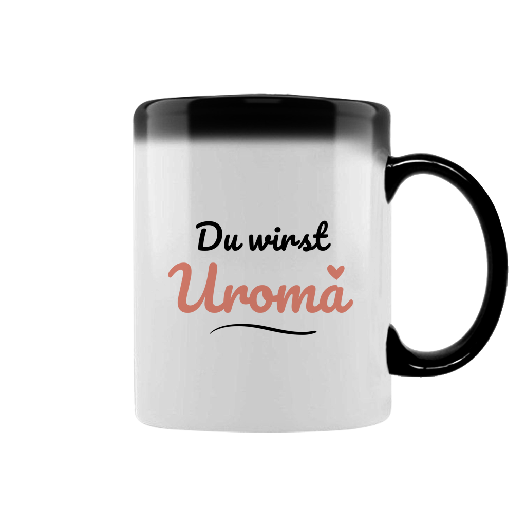 Zaubertasse "Du wirst Uroma" (Kleines Herz) Rückseite