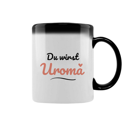 Zaubertasse "Du wirst Uroma" (Kleines Herz) Rückseite