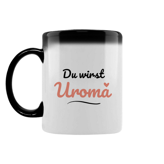 Zaubertasse "Du wirst Uroma" (Kleines Herz)
