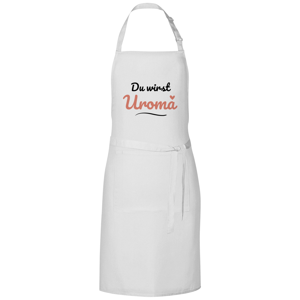 Kochschürze "Du wirst Uroma" (Kleines Herz) weiß