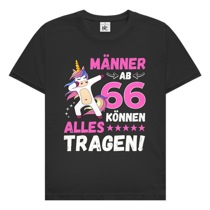 Herren T-Shirt "Männer ab 66 können alles tragen" schwarz