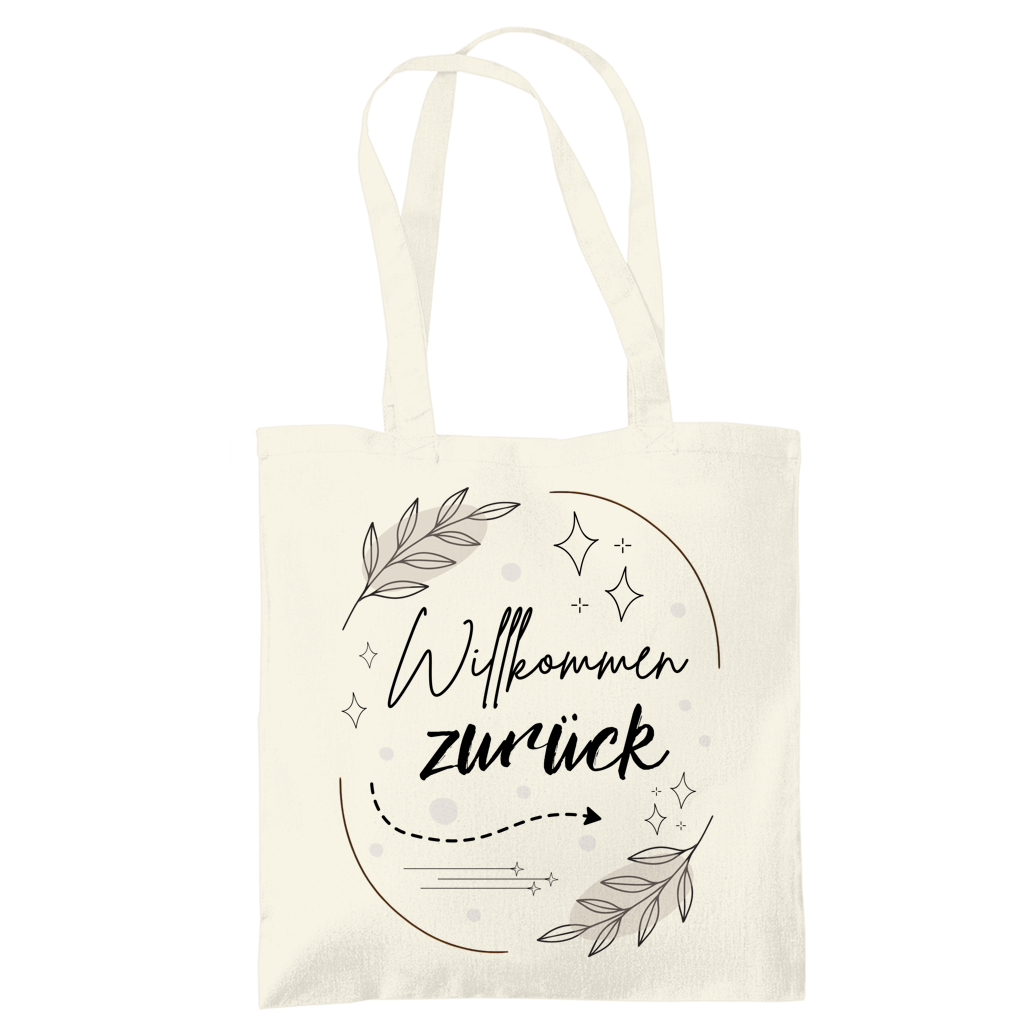Tragetasche "Willkommen zurück" (Sterne-Blumen)