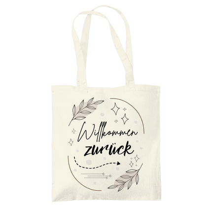 Tragetasche "Willkommen zurück" (Sterne-Blumen)