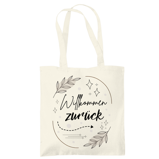 Tragetasche "Willkommen zurück" (Sterne-Blumen)
