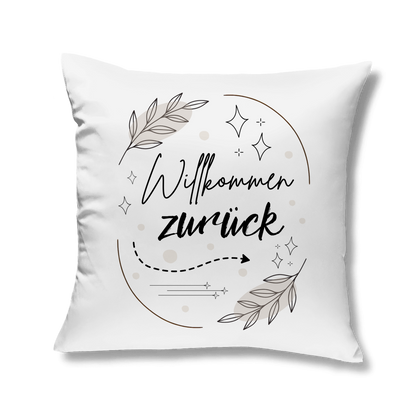 Sofakissen "Willkommen zurück" (Sterne-Blumen)