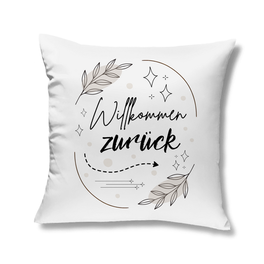 Sofakissen "Willkommen zurück" (Sterne-Blumen)