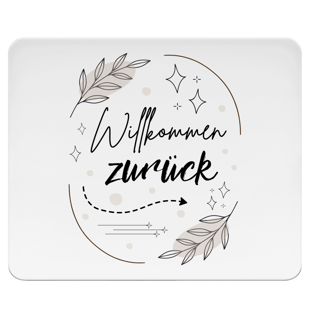 Mousepad "Willkommen zurück" (Sterne-Blumen)