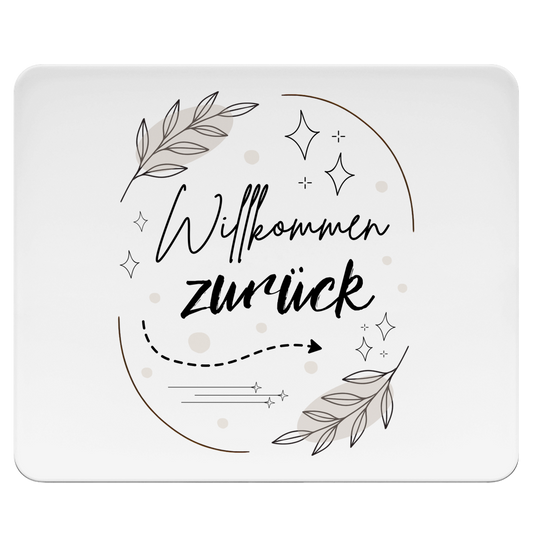 Mousepad "Willkommen zurück" (Sterne-Blumen)