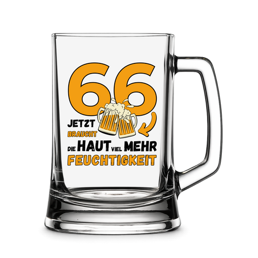 Bierkrug "66 - Jetzt braucht die Haut viel mehr Feuchtigkeit"