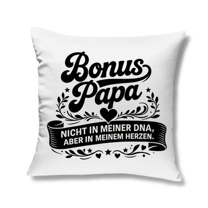 Sofakissen "Bonus Papa - nicht in meiner DNA, aber in meinem Herzen"