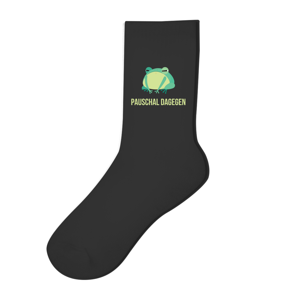 Socken "Pauschal dagegen" (Frosch-Motiv)