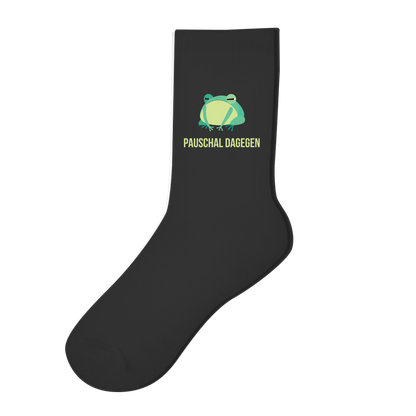 Socken "Pauschal dagegen" (Frosch-Motiv)