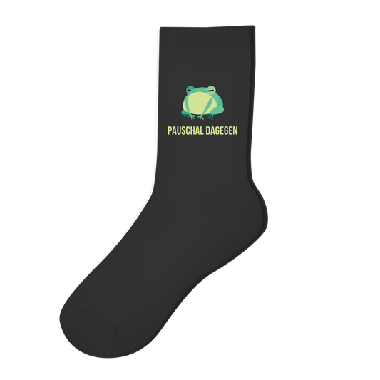 Socken "Pauschal dagegen" (Frosch-Motiv)