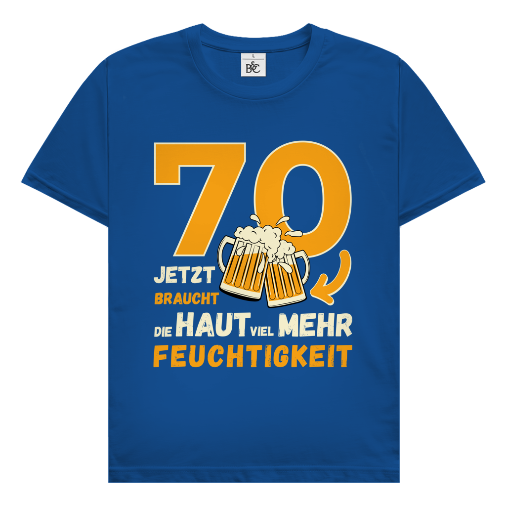 Herren T-Shirt "70 - Jetzt braucht die Haut viel mehr Feuchtigkeit" royalblau