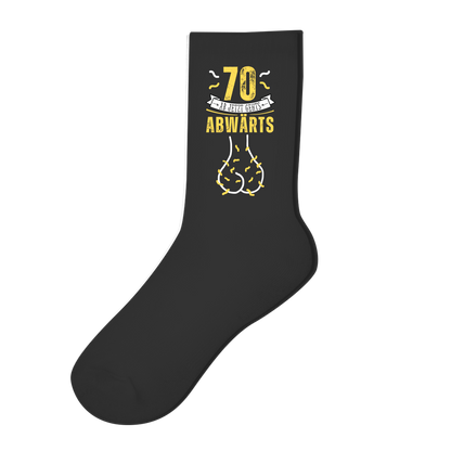Socken "70 ab jetzt gehts abwärts" schwarz