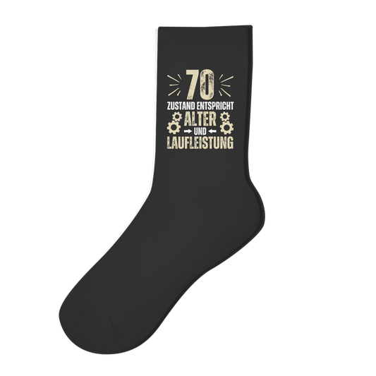 Socken "70 - Zustand entspricht Alter und Laufleistung" schwarz