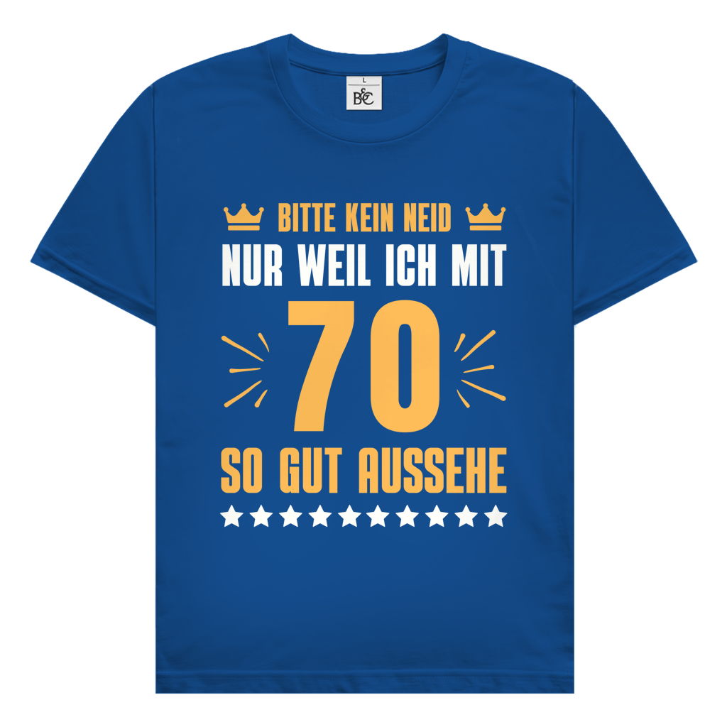 Herren T-Shirt "Bitte kein Neid, nur weil ich mit 66" (Orangenes Motiv)